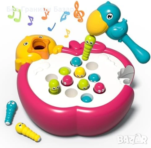 Нова сензорна Образователна магнитна игра с кълвач и червейчета за 2-4 г