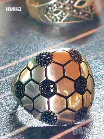 Сребърни .925 мъжки пръстена х 5 масивни модели с камъни, снимка 3 - Други - 51079653