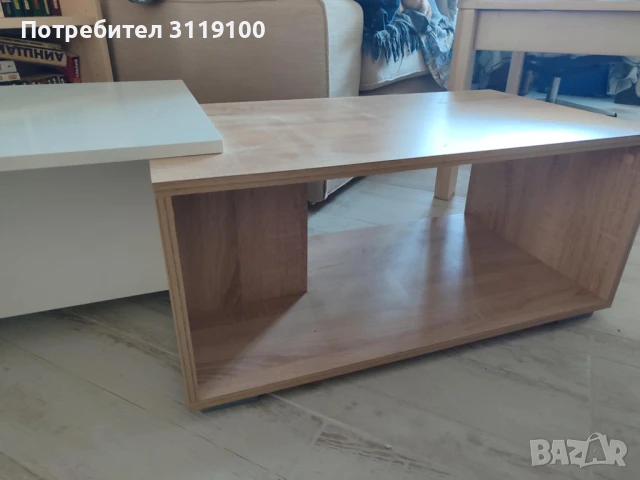 Холна маса дъб сонома и бяло, снимка 4 - Маси - 50920187