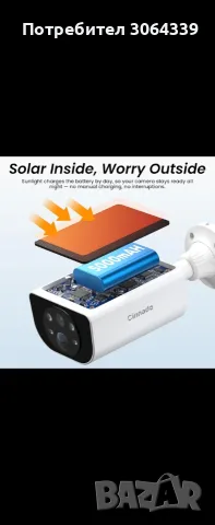 Cinnado Wifi соларни камери комплект 4бр нови, снимка 2 - Комплекти за видеонаблюдение - 56239561