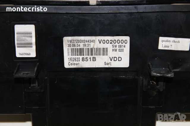 Километраж VW Golf 5 (2004-2008г.) 1K0920851B / 1K0920 851B / 1K0 920 851 B 1.9 TDI, снимка 5 - Части - 50661670