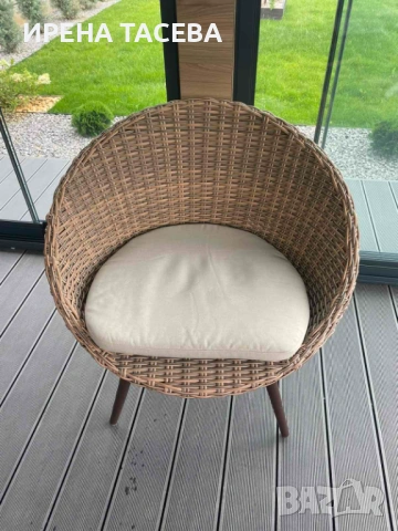 Ратанови столове 6 бр. с маса, снимка 2 - Столове - 53175344