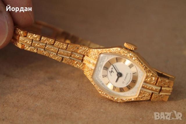 Дамски позлатен СССР часовник ''Луч'' , снимка 9 - Дамски - 52630542