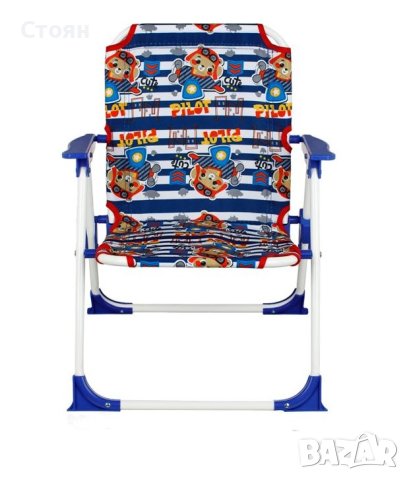 Детски стол Металик Синьо Мече 37x35x46см, снимка 2 - Къмпинг мебели - 41434684