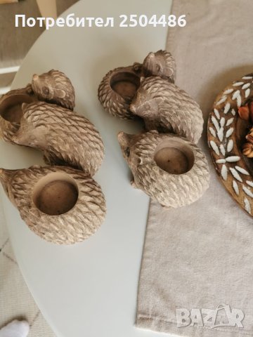 Таралежчета свещници, снимка 2 - Декорация за дома - 41510594