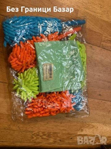 Нов Комплект 3 броя микрофибърни четки за прах + кърпа, цветни ченил мопове, снимка 2 - Други стоки за дома - 52485501