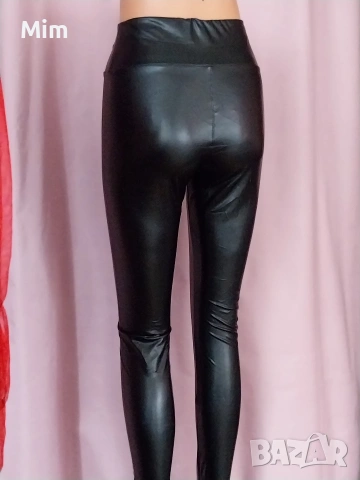 Черни ,еластични клинове еко кожа , снимка 11 - Клинове - 53240332