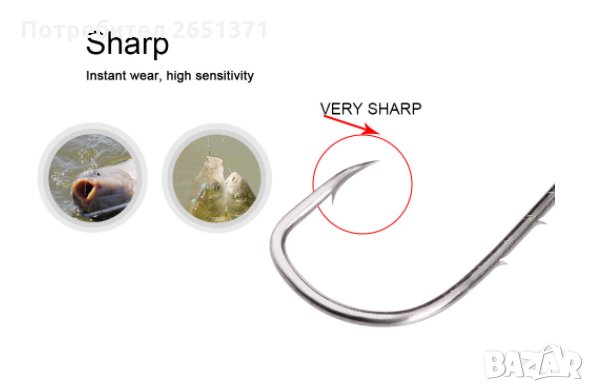 Куки за хищна риба FTK – 10 броя - 3 лв. Размери: 2/0, 1/0, снимка 3 - Такъми - 34573269