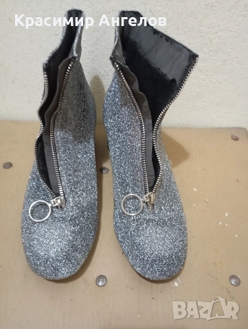 Дамски боти сребрист цвят номер 38 , снимка 2 - Дамски боти - 52862985