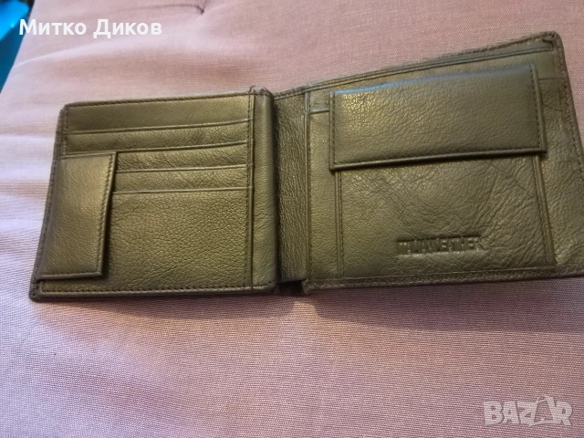 Италиански портфейл #2 125х100мм естествена кожа с много прегради за карти-документи