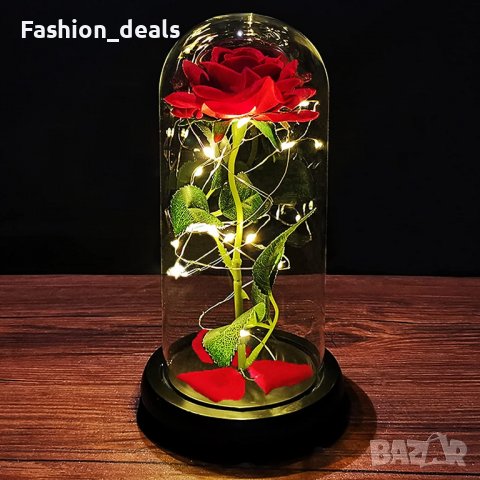Нова голяма роза с LED светлини и кутия Подарък за жена приятелка гадже Годишнина 8 март, снимка 1 - Романтични подаръци - 39791800