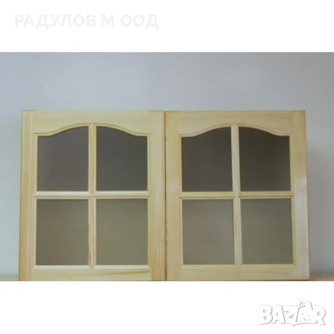 Кухненски шкаф чам, горен, стъклена витрина, 100 см / 30512