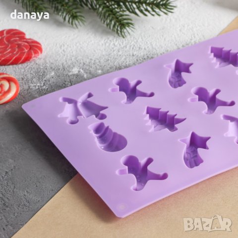 4017 Силиконова форма за бонбони Коледни играчки, снимка 4 - Форми - 42220841