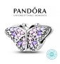 Нова колекция! Талисман Pandora Пандора сребро 925 Purple Butterfly. Колекция Amélie, снимка 1 - Гривни - 42678466
