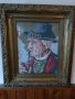 Продавам гоблен - старец с лула, снимка 1 - Гоблени - 44166090