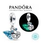 Талисман Светещ в тъмното Пандора сребро проба 925 Pandora Blue-Eyed Blue Crab. Колекция Amélie, снимка 1 - Гривни - 41924477