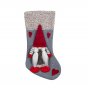 Коледен чорап Mercado Trade, 3D, Гном, 45 см, Сив