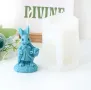 3D Заек зайче с  кошница Силиконов молд форма за свещи гипс сапун смола , снимка 2