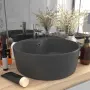 vidaXL Луксозна мивка с преливник тъмносив мат 36x13 см керамика, снимка 2