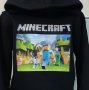Нов детски суичър с дигитален печат MINECRAFT в черен цвят, снимка 2