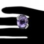 Масивен пръстен от медицинска стомана с аметист, снимка 1 - Пръстени - 34254087