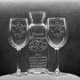 Гравиран комплект гарафа с 2 чаши за вино , снимка 10