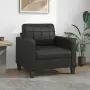 vidaXL Кресло, черно, 60 см, изкуствена кожа, снимка 2