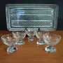 Кристален комплект от 5 чашки+поднос, снимка 1