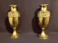 Комплект от две големи старинни месингови вази - ваза, снимка 1
