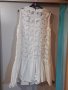 Бяла рокля нашита с перли и дантела , снимка 7