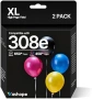Нови HP 308e 308XL мастилници XL черна+цветна комплект 2 броя принтер, снимка 1