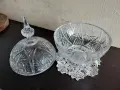 Голяма кристална бонбониера, английска, диам.17см, снимка 2