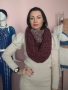 Ръчно плетен триъгълен шал наметка "Акцент", снимка 1