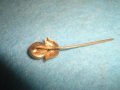 СТАРА БРОНЗОВА ПОЗЛАТЕНА АРТ ДЕКО ФЛОРАЛНА ДЕКОРАТИВНА ИГЛА СКЪПОЦЕННА БРОШКА с КОТЕШКО ОКО 19350, снимка 2