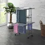 vidaXL Двуетажен сушилник за дрехи с колелца, сребрист, 60x70x106 см, снимка 2