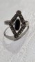 Сребърен пръстен 925 с маркизити и оникс , снимка 2