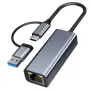 USB C към RJ45 Ethernet адаптер 2-в-1 1Gbps, снимка 2