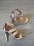 Ново !!! Златисти сандали на ток , снимка 1 - Сандали - 41515612