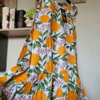 Разкроена рокля портокали и банани, снимка 3 - Рокли - 41717084