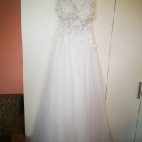 Сватбена рокля + воал, снимка 6 - Сватбени рокли - 34256635