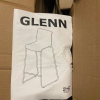 Стилен бар стол Ikea GLENN бял/хром НОВИ-Цена до изчепване, снимка 13 - Столове - 39640629