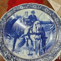 Огромна оригинална антикварна холандска порцеланова чиния за стена- DELFT, снимка 4 - Антикварни и старинни предмети - 41420172