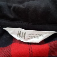 Карирана риза H&M с качулка за момче 11-12 години, снимка 3 - Детски ризи - 38800885