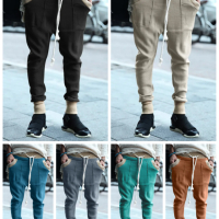 Мъжки ежедневни панталони със свободни крака и персонализирани цветни блокчета, 6цвята , снимка 1 - Панталони - 44701636