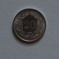 20 рапена Швейцария 2013 С ГЛАНЦ Монета от Швейцария , снимка 1 - Нумизматика и бонистика - 44251705