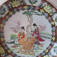 Китайска стара декоративна чиния китайски порцелан , снимка 2 - Антикварни и старинни предмети - 38784710