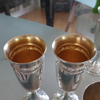 Сребърни 800 проба чаши-сребро, за вино, вода, или шампанско-вместимост 180- 250 мл., снимка 15 - Чаши - 44693999