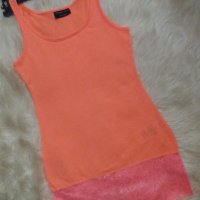 СТРАХОТНА мини рокля в неонов коралов цвят, снимка 1 - Рокли - 41537022