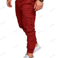  Мъжки едноцветни ежедневни еластични панталони, 11цвята  , снимка 12 - Панталони - 37658155