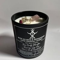 Нова Луксозна кристална свещ с розов кварц и лунен камък/Ароматерапия Подарък Жени Мъже, снимка 4 - Други - 41526331